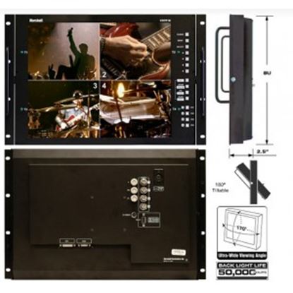 Image de V-R171P-4A 17' Rack Mountable LCD Monitor with Quad Splitter & Switcher, NTSC format only